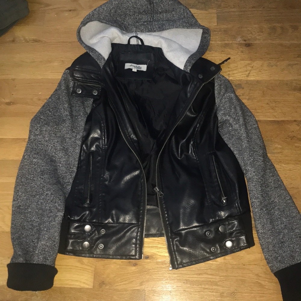 Faux leather ZIP UP